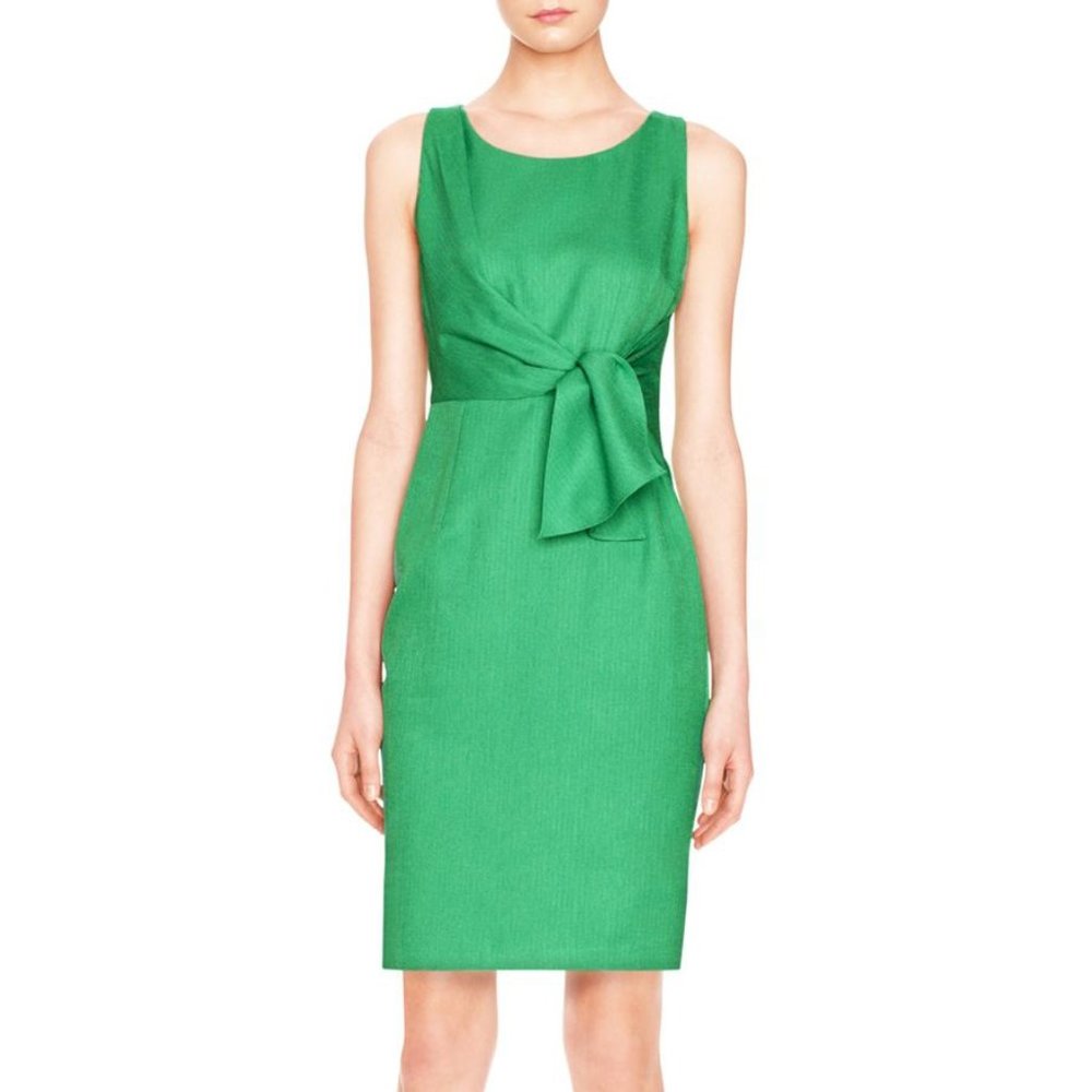 The Limited Kelly Green Tie Front Sheath Dress - 2